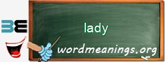 WordMeaning blackboard for lady